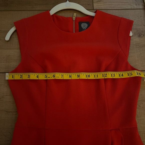 Vince Camuto Midi Formal Red Dress Ruffle - Picture 5 of 5